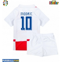 Kroatien Luka Modric #10 Heimtrikotsatz Kinder EM 2024 Kurzarm (+ Kurze Hosen)